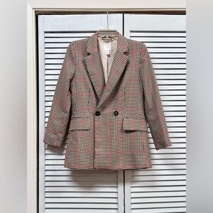 H&M Double-Breasted Plaid Blazer – Size 2